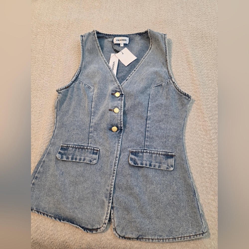 Women's Fitted Denim Vest.